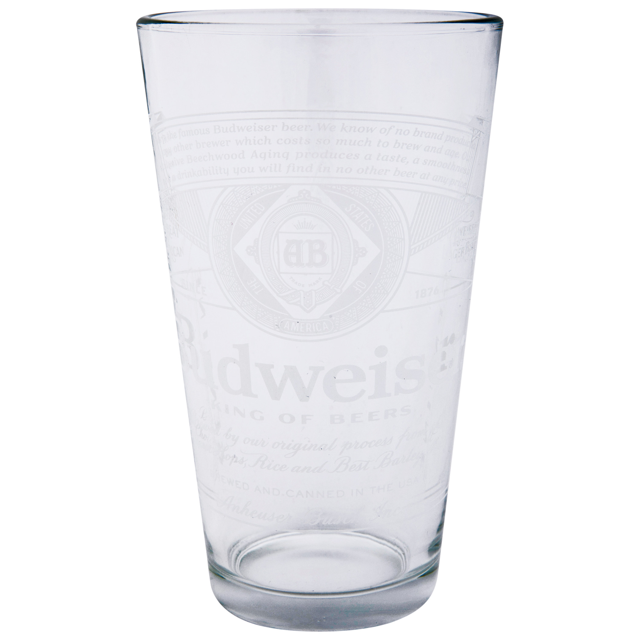 Budweiser Frosted Label Logo Pint Glass